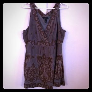 3X Plus Size Brown Tank